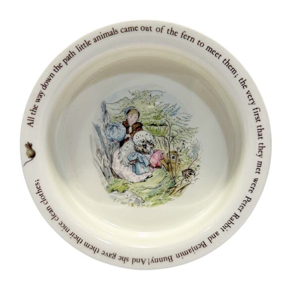 Vintage Wedgwood Beatrix Potter Mrs. Tiggle Wiggly Round Baby Bowl Dish England - Picture 1 of 10